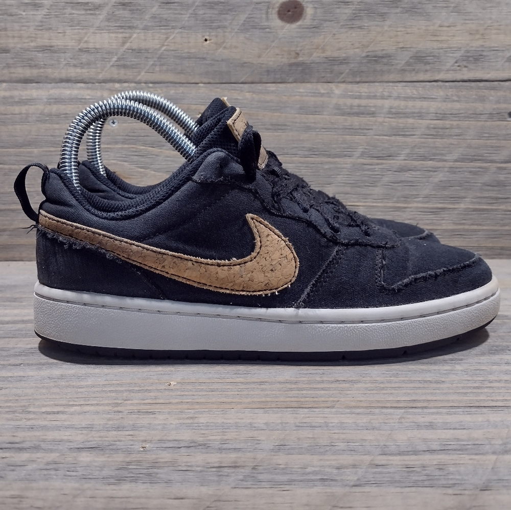 Nike Court Borough Low 2 Black Canvas Kids Size 4Y